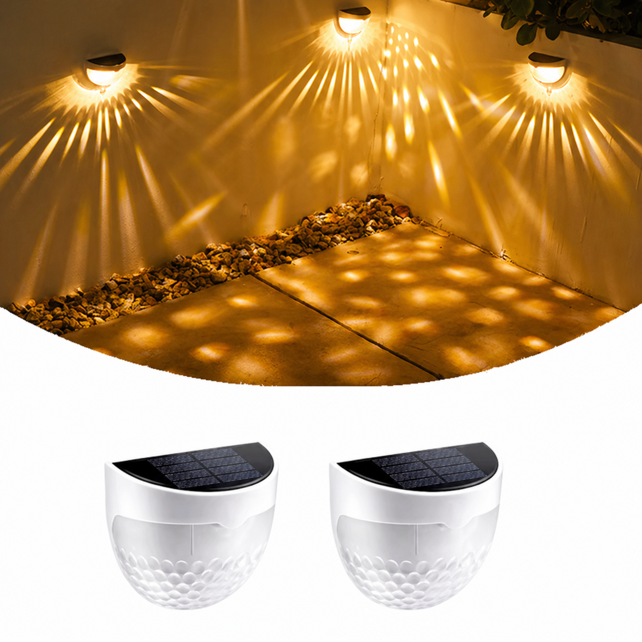 Solar-powered outdoor wall lamp with integrated LED technology providing 8-12 hours of continuous illumination from a single day's solar charge, featuring IP55 waterproof rating for year-round garden use