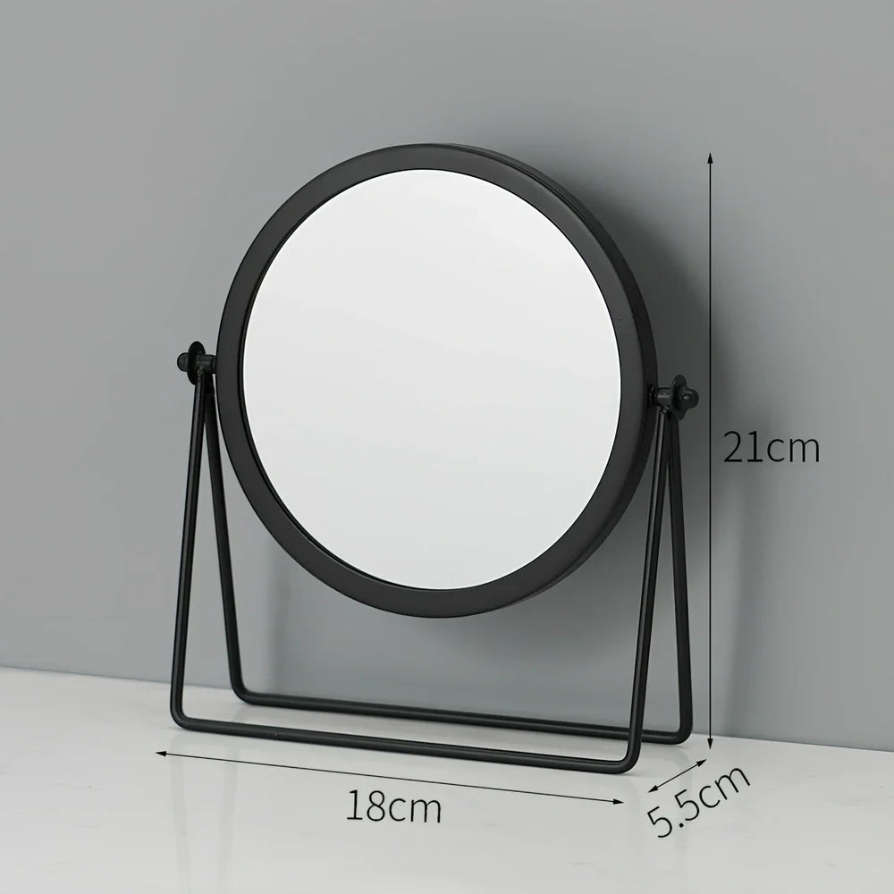 Waterproof dressing mirror with anti-rust iron frame in black, gold, or pink colour options