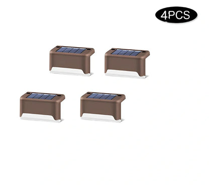 Coffee-coloured solar step light with amorphous silicon panel for outdoor staircase and garden illumination