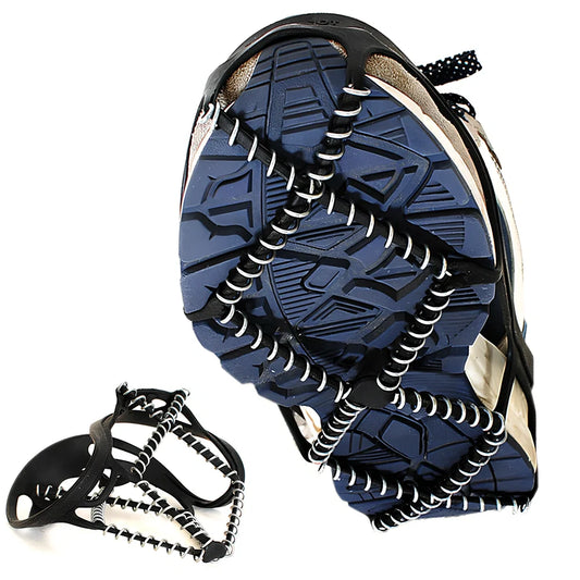 Ice snow gripper elastic shoe covers with 1.2mm steel coils for winter traction on packed snow