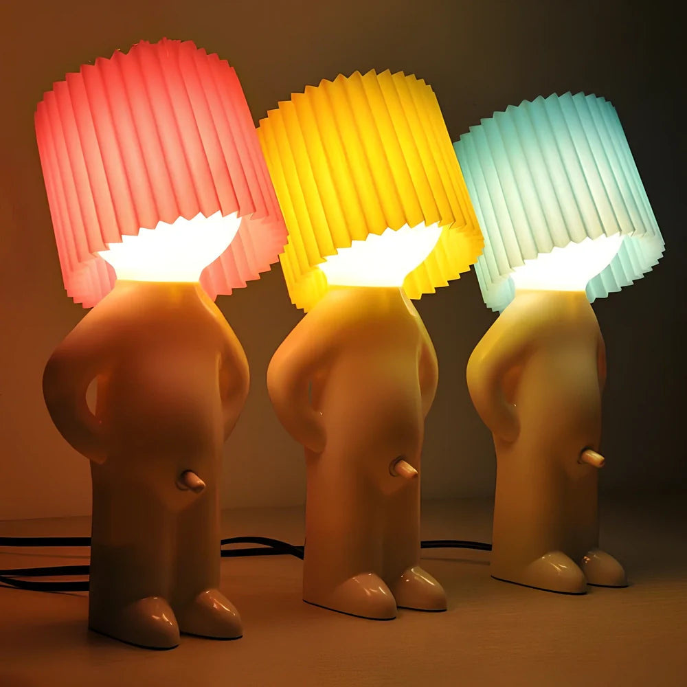 Shy Little Boy Reading Lamp in various colours with adjustable 11-15W wattage and ABS construction