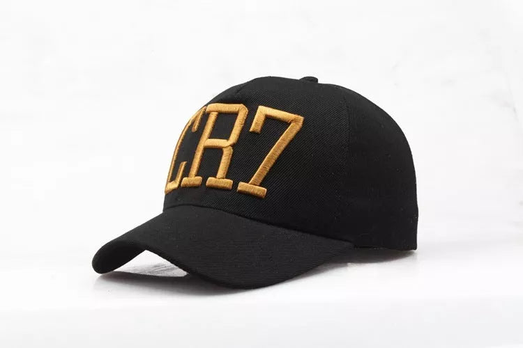 C Ronaldo CR7 baseball cap in black with high top and big eaves design