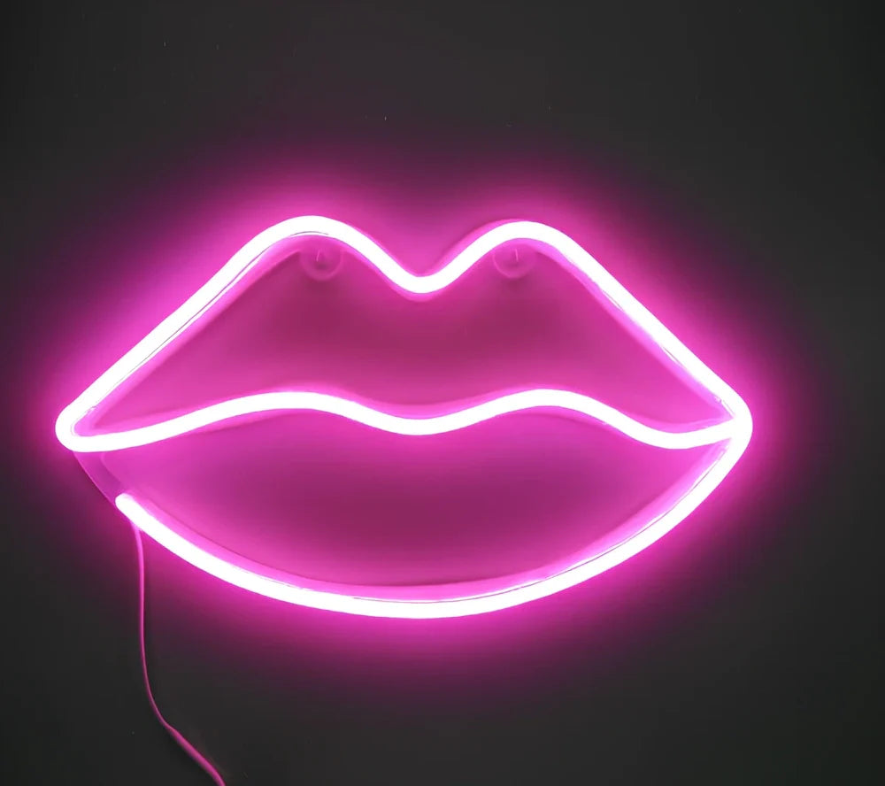 Hanging LED neon wall light in PVC, USB powered, sizes 100-600mm for home decor