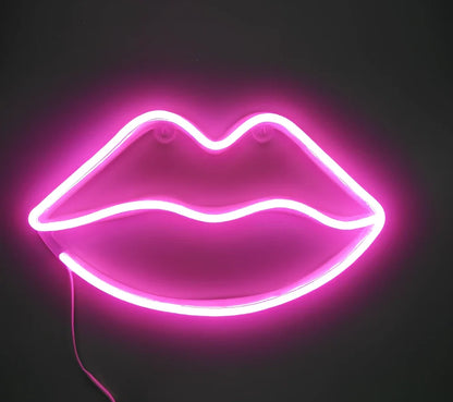 Hanging LED neon wall light in PVC, USB powered, sizes 100-600mm for home decor