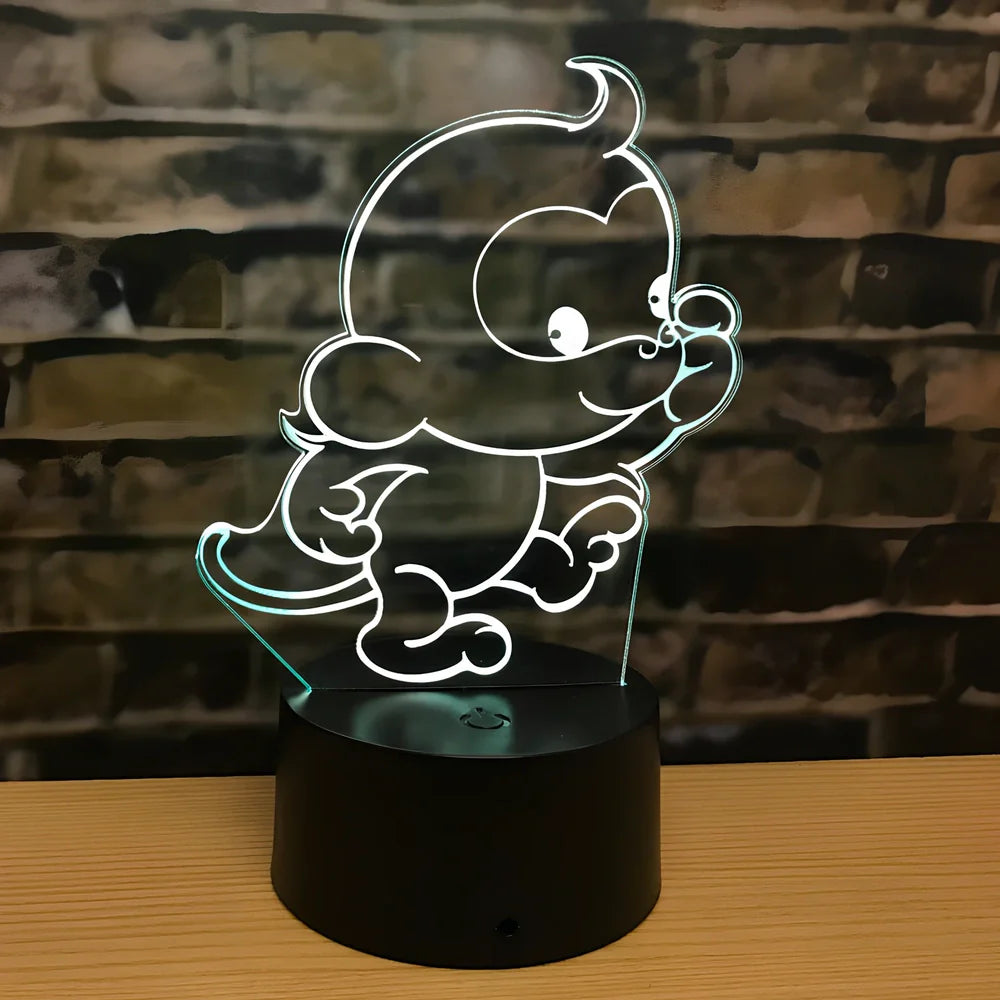 Zodiac LED night light with touch control showing dragon design and seven colour illumination options