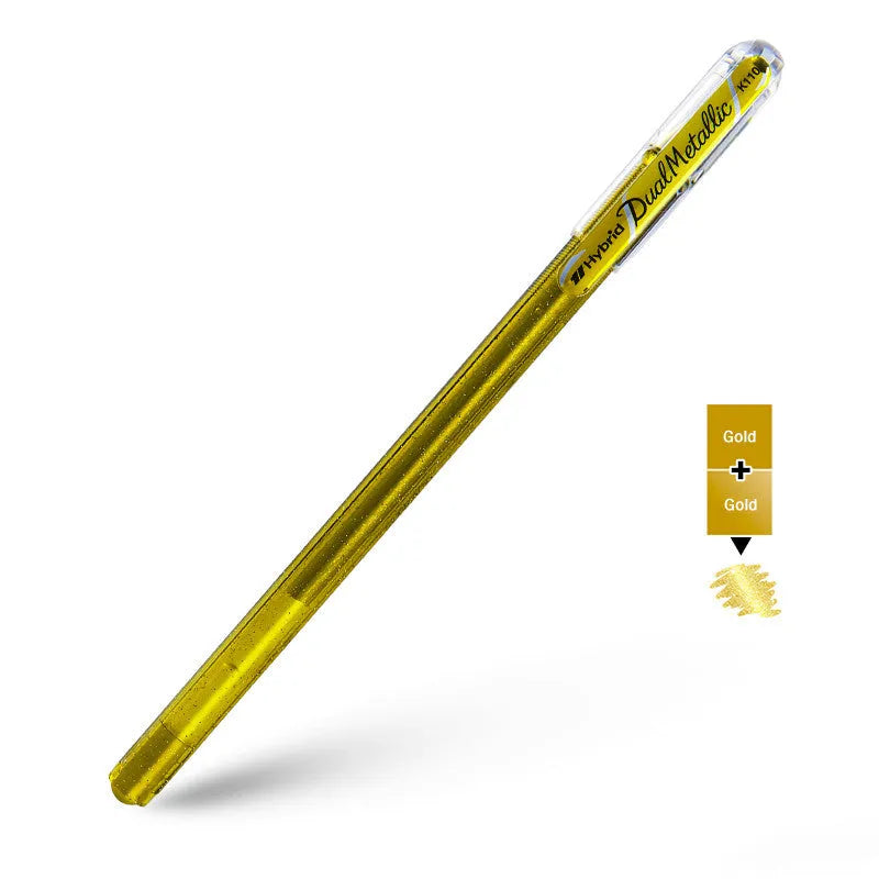 Flash K110 glitter gel pen with 1.0mm tip, shown in multiple colour options.