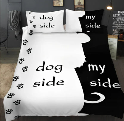 Three-piece geometric pattern bedding set with flower colour scheme and quilting construction