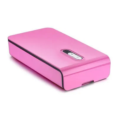 Blue UV phone steriliser box with touch switch and magnetic lid for devices up to 6.5 inches