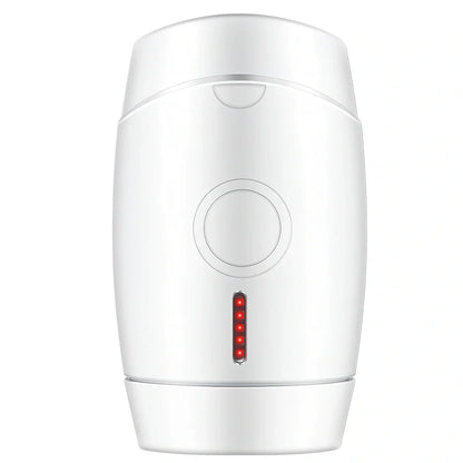 White home laser hair removal device with display screen and adjustment buttons