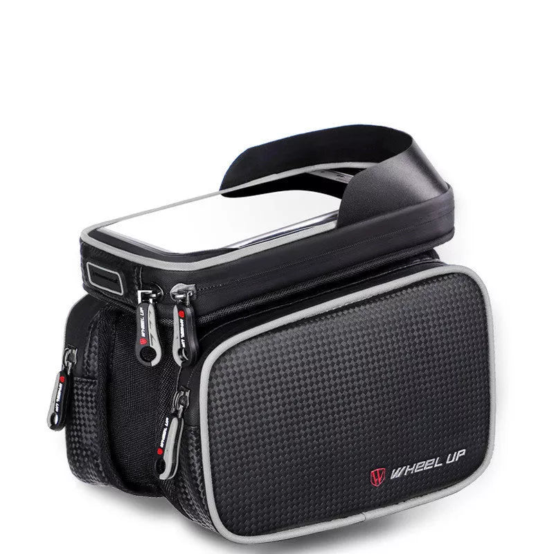 Wheelup mountain bike front beam bag in PU leather, 6.2 inches, water-resistant