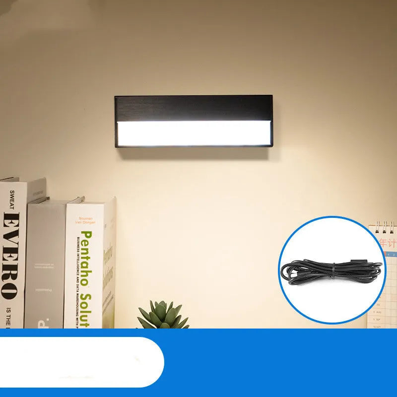 Compact magnetic LED table lamp with stepless dimming and 14.9cm length for desk and home use