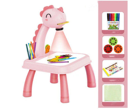 Children's Projection Drawing Board Doodle with music function and magnetic artboard in blue and pink