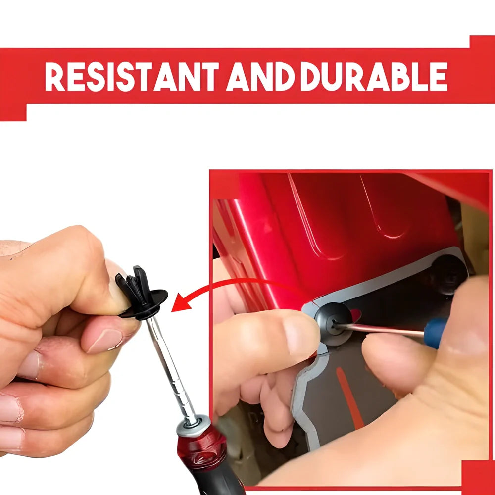 100-piece set of 6-size handy auto body clips for securing fenders, bumpers, doors, and other vehicle exterior panels