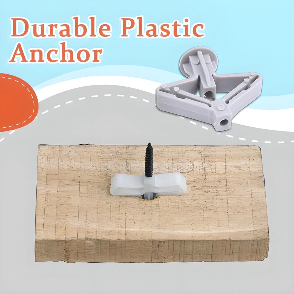 100 pieces of expandable wall anchors in white and grey colors, designed to provide a secure grip for hanging items on walls without causing damage