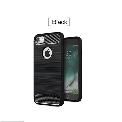 A solid colour shockproof TPU back cover case for an iPhone, shown in a choice of colours.