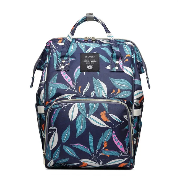 Oxford maternity nappy bag with 16-20L capacity, anti-theft design, bottle area, and multiple colour options