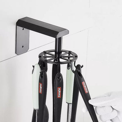 Space Aluminum Kitchen Rotating Hook Rack with 6 hooks in black or silver
