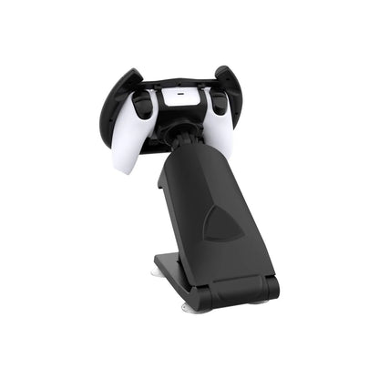 Black ABS gamepad steering wheel bracket with suction cup for mounting mobile devices during gaming
