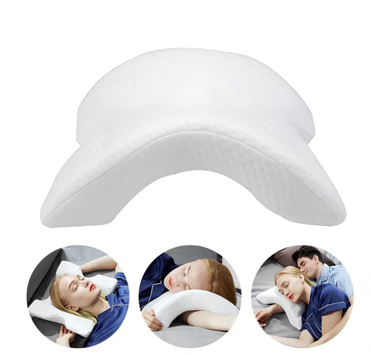 Tunnel-shaped memory foam pillow with plastic bracket for preventing limb numbness during office naps