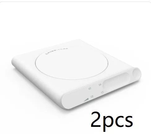 Adjustable Thermostat Coaster in white, blue, and pink with USB interface