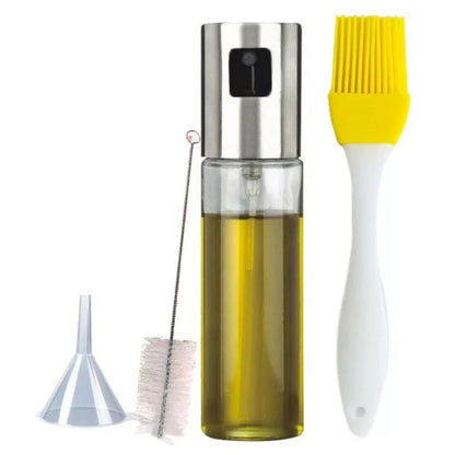 Stainless steel cooking oil spray bottle with scale for healthy cooking
