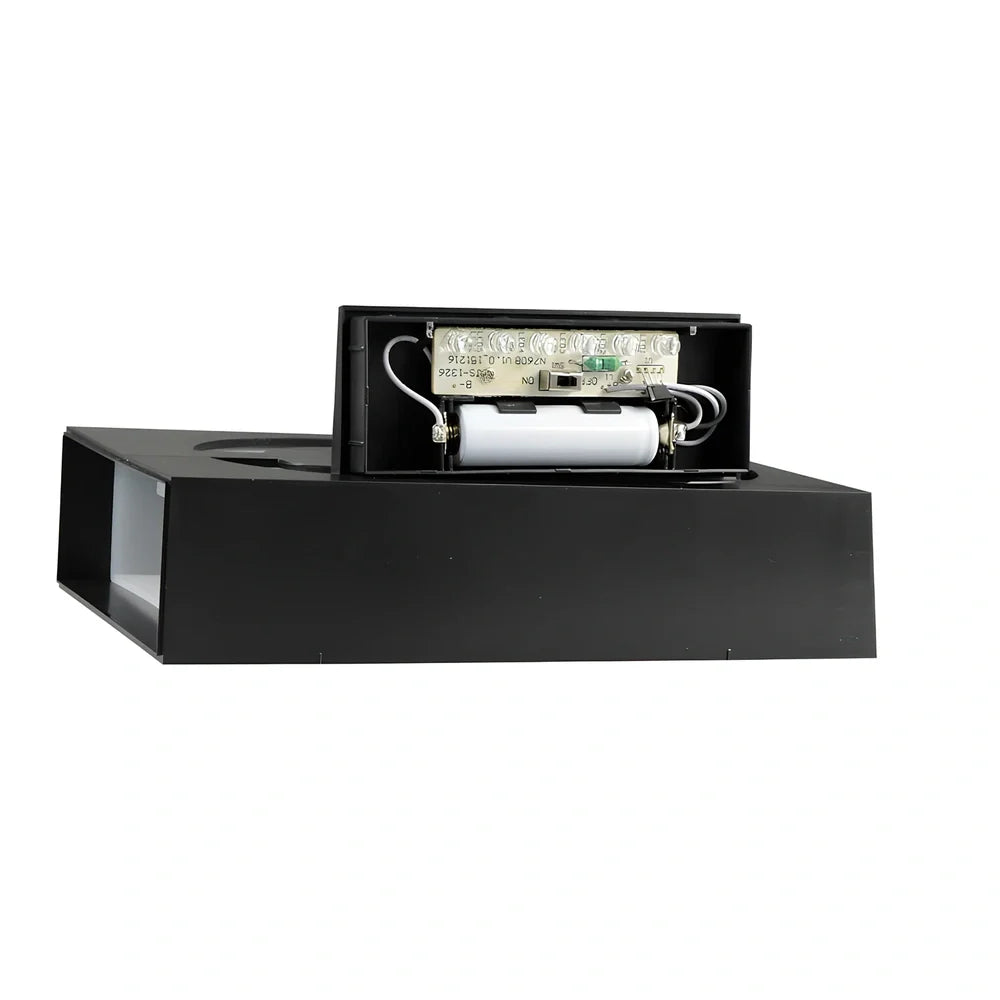 Solar powered house number with LED illumination showing waterproof construction and concealed mounting