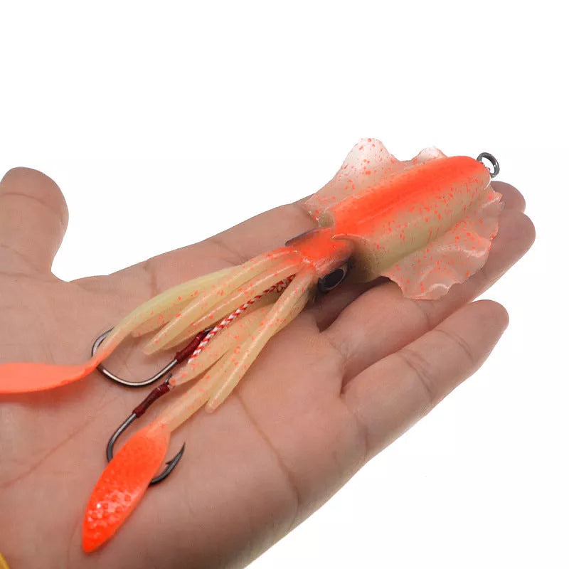Leaded luminous imitation squid bait with realistic design for effective fishing