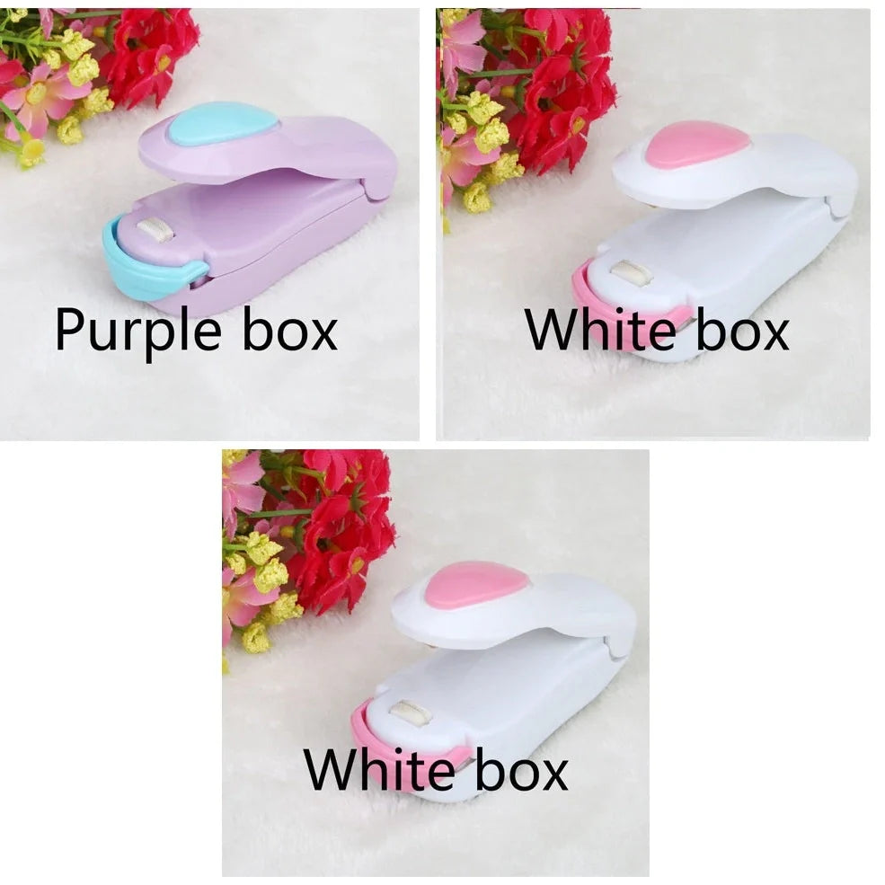 Mini hand pressure heat sealing machine measuring 10cm with magnetic base for plastic bag food preservation