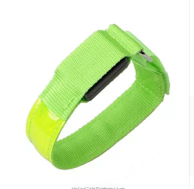 LED Illuminated Arm Band for night running safety with adjustable fit and multiple colors