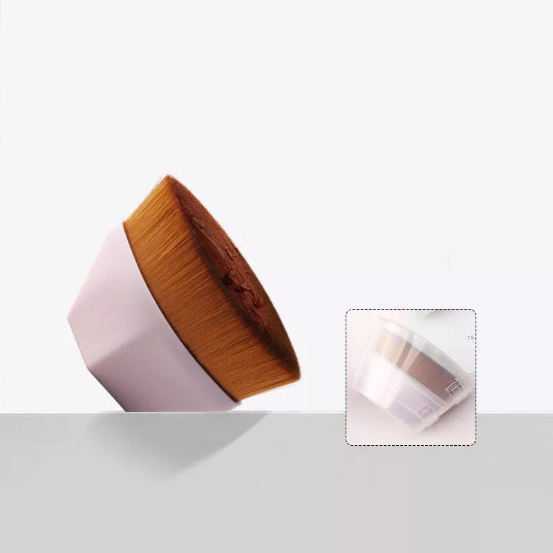 Professional foundation brush kit for BB cream and loose powder application in black, white, and pink