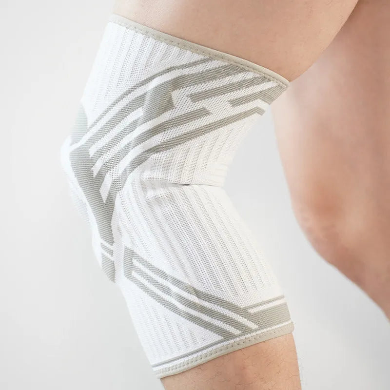 Blue elastic knee pad made from breathable cotton for sports protection