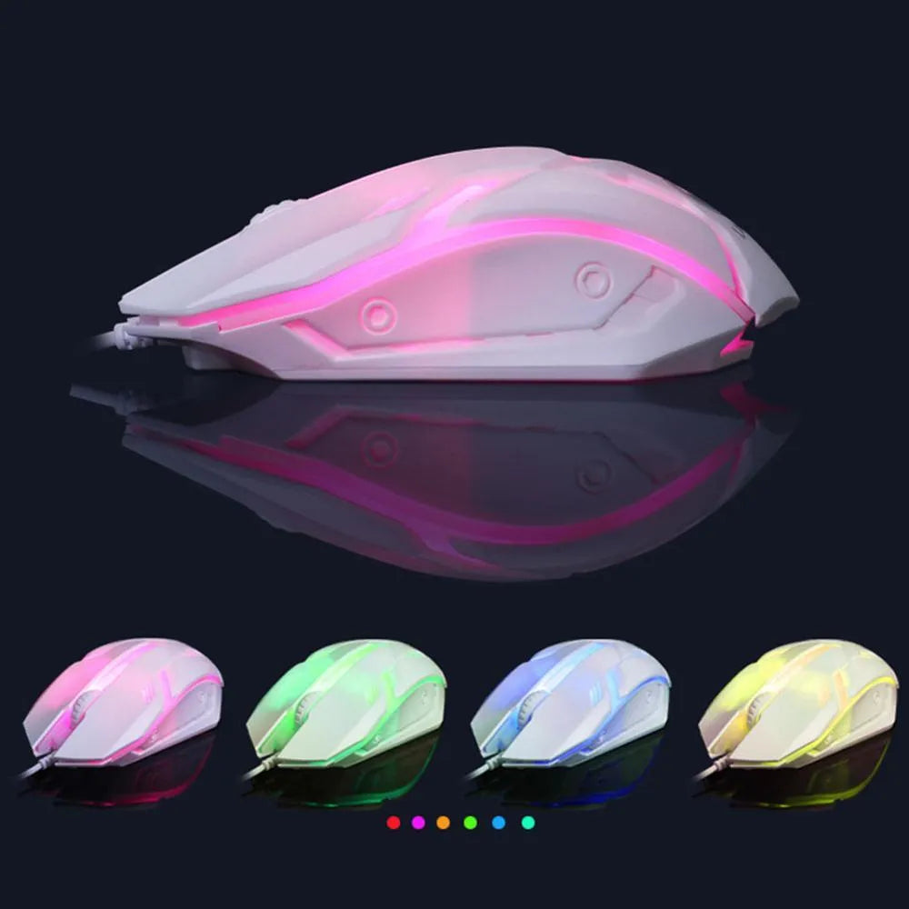 GTX300 white gaming keyboard and mouse set with colour backlighting on desk