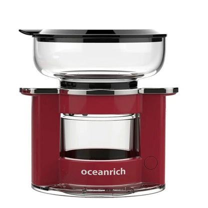 Compact and efficient automatic rotating coffee machine with stainless steel strainer for optimal flavor extraction