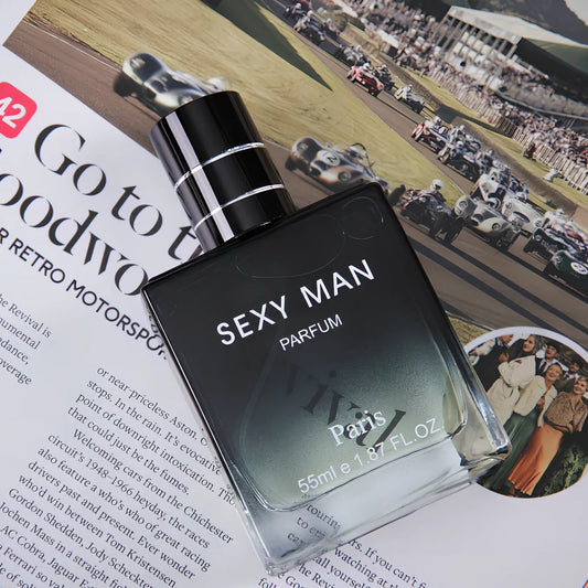 50ml men's cologne bottle with spray mechanism showing 8cm height and 3cm base diameter