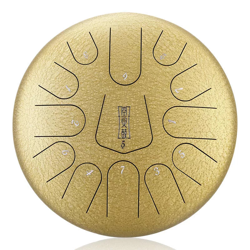 12-inch 13-tone steel tongue drum in vibrant colors