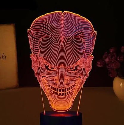 USB-powered 3D LED lamp with acrylic plate showing colourful gradient lighting effects and touch control