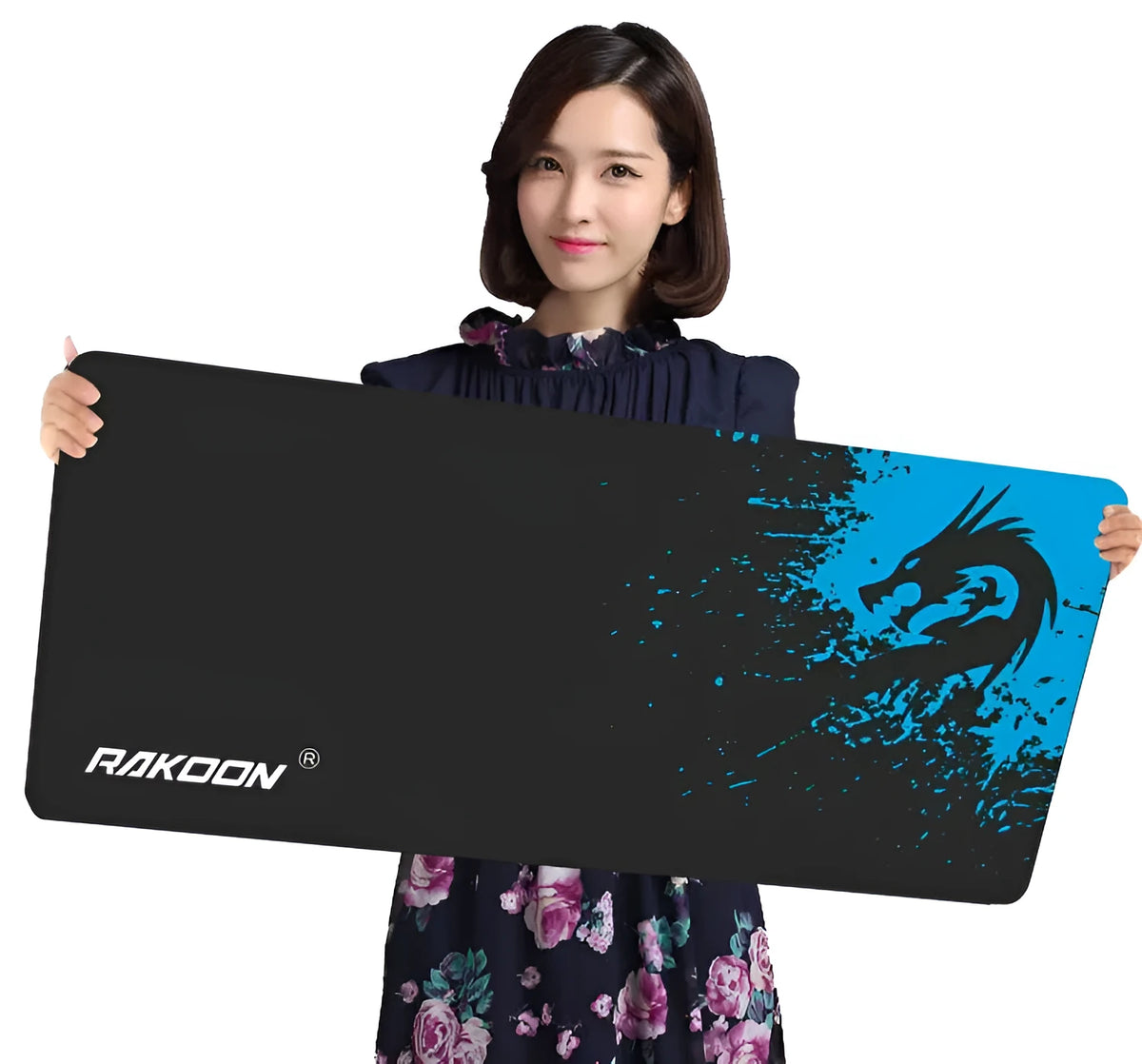 Single-sided gaming mouse pad with Seam Blue Dragon or Seam Green Dragon pattern, bagged table mat