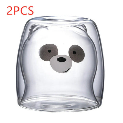 Double layer panda skull wine cup with Christmas tree design inside