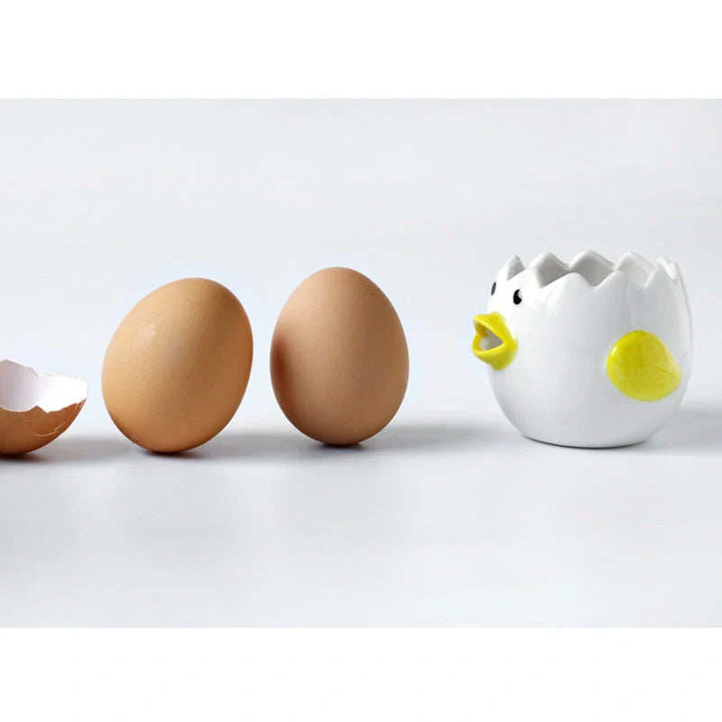 Hand-painted chicken ceramic egg white separator for kitchen use