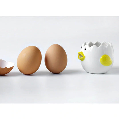 Hand-painted chicken ceramic egg white separator for kitchen use