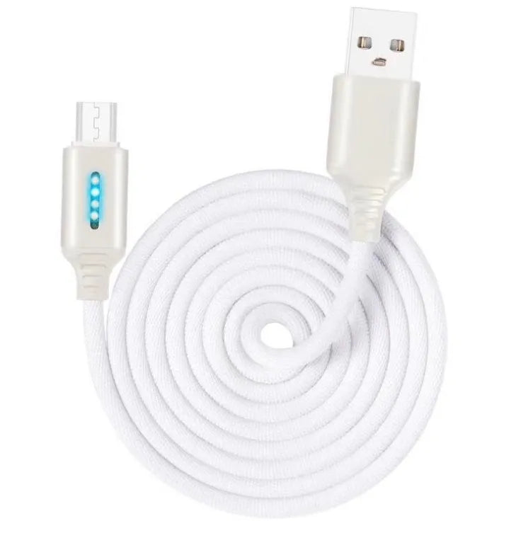 Black woven fabric braided USB fast charging cable with Type-C connector, 1 metre long.