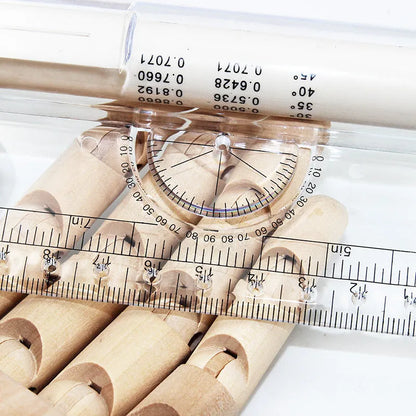 30cm plastic multifunctional rolling ruler for technical drawing with calibrated rollers and arc rapporteur