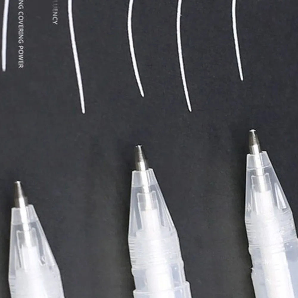 Touchnew black card hand-painted highlight pen with 0.8mm tip in golden silver white options
