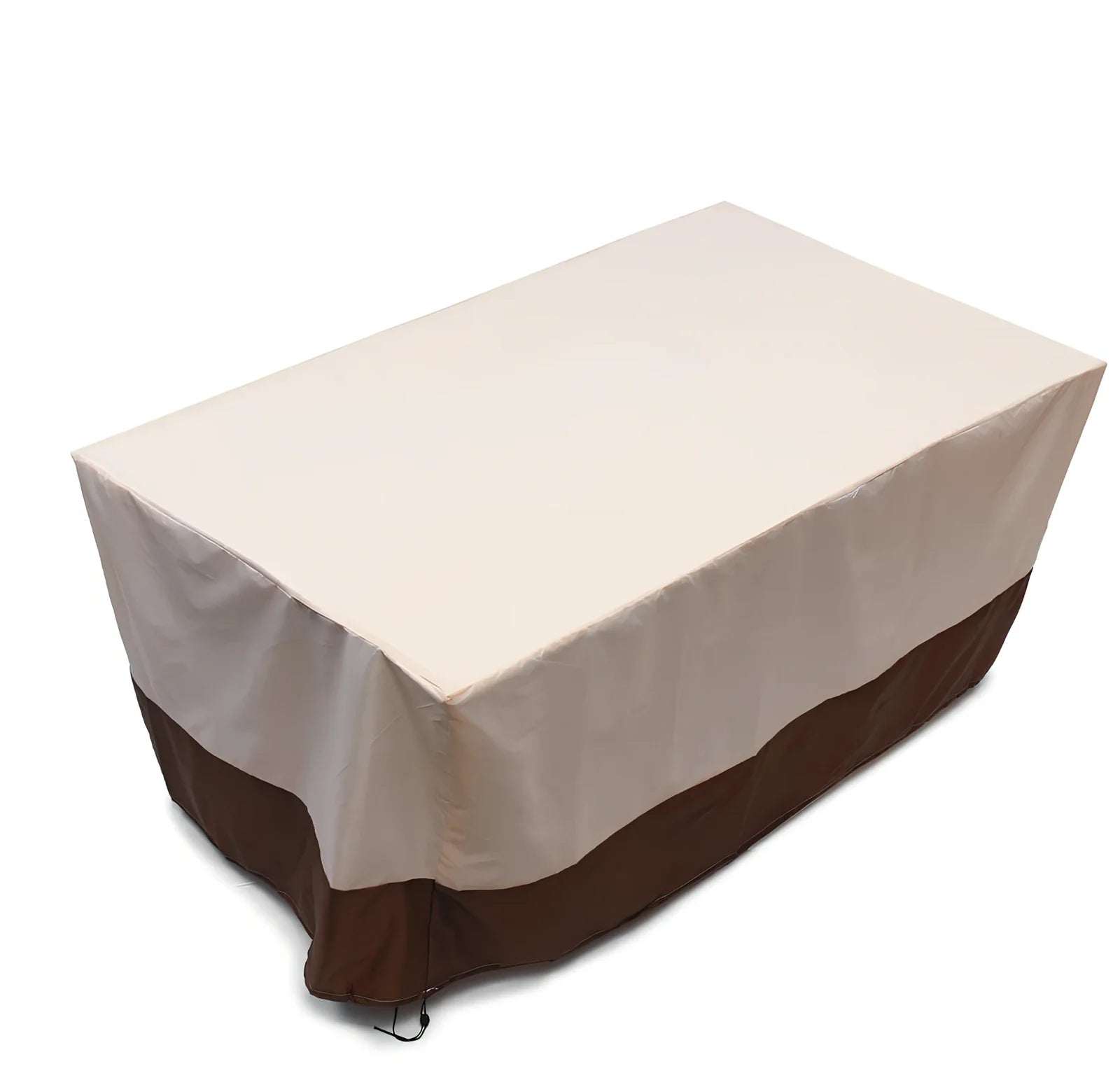 Bronze waterproof patio furniture cover measuring 269cm long protecting outdoor garden furniture