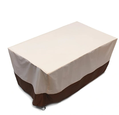 Bronze waterproof patio furniture cover measuring 269cm long protecting outdoor garden furniture