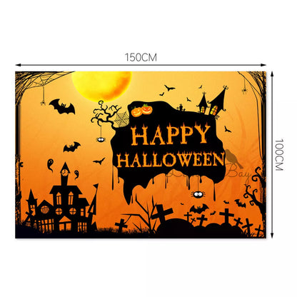 Handmade Bat Haunted House Theme Fabric Background Wall for theme parties