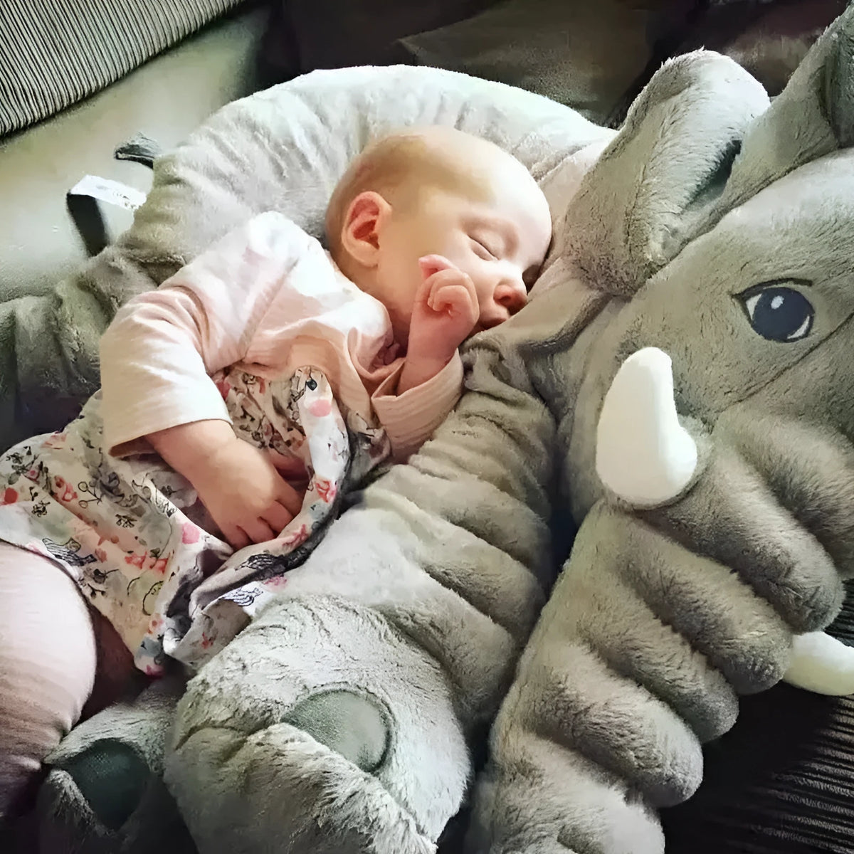 Elephant doll pillow baby comfort sleep toy in short plush with PP cotton filling, 60cm and 40cm sizes
