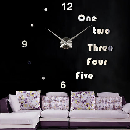 25-inch black solar wall clock with laser-engraved numbers and European round design