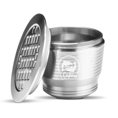 Premium stainless steel coffee capsule shells with square openings for optimal flavor extraction and brewing experience