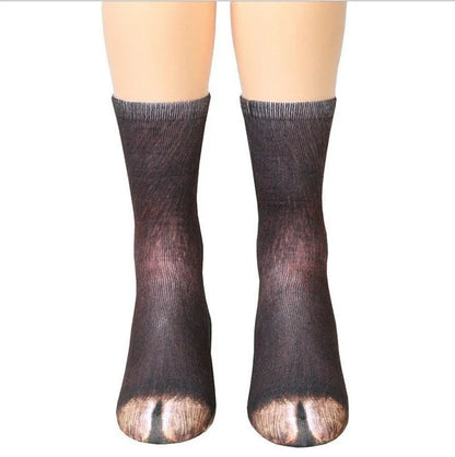 Stylish 3D animal print socks featuring various designs like cat, dog, elephant, and more for unisex all-day comfort and fashion